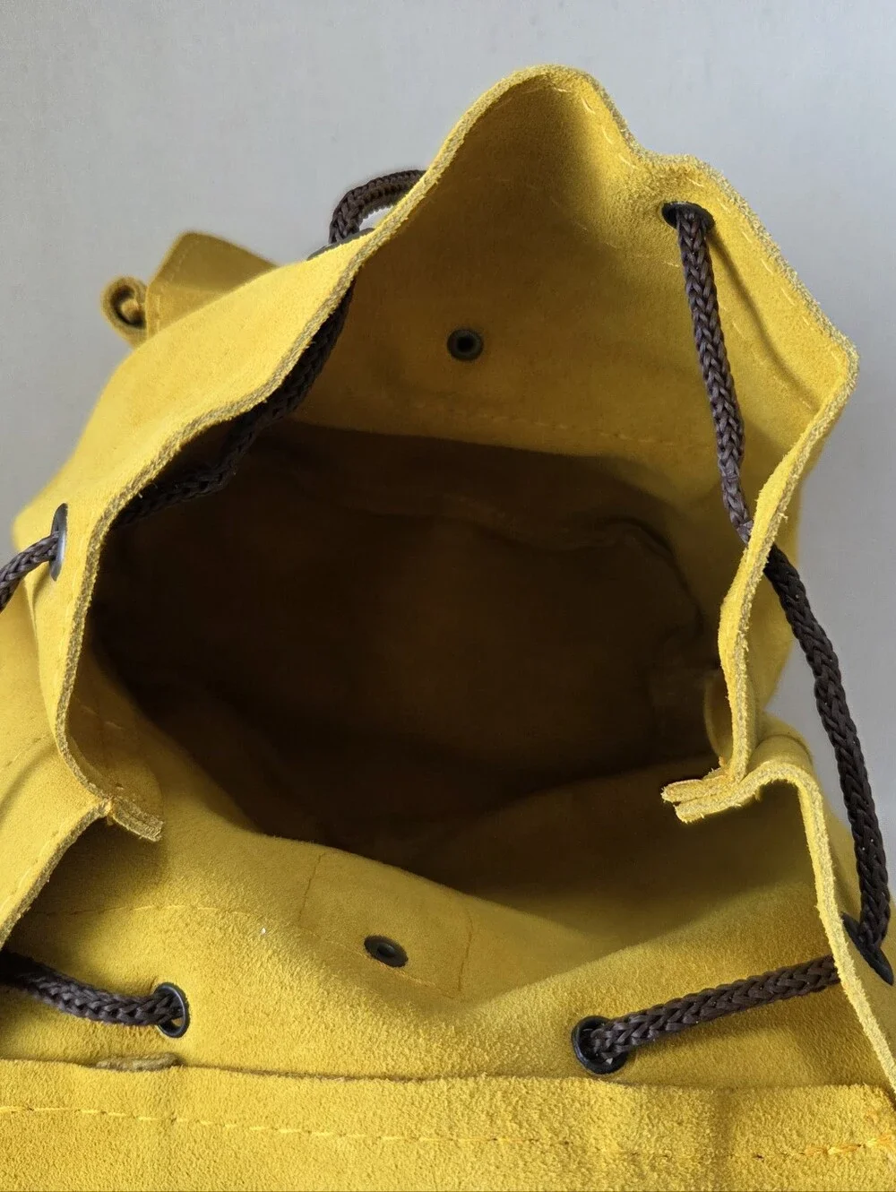 Yellow Suede Mini Backpack - Women's Fashion Bag